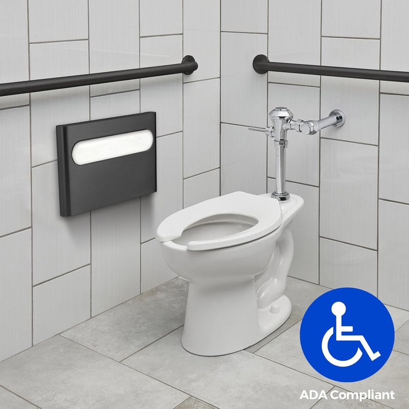 stardrix Slim Matte Black Stainless Steel Toilet Seat Cover Dispenser – Designer Wall-Mount Holder with Curved Edges and Large Capacity for Single or 1/2 Fold Covers, Aesthetic and Modern Look - Image 3